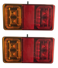 Rectangular Tail Light Pair - 1.5M Cable